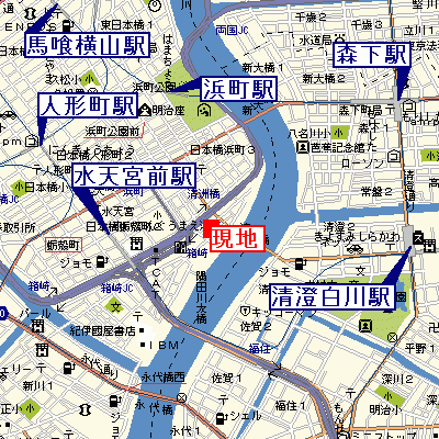 グッドステイ日本橋中洲△『禁煙ルーム・35平米・駅5分・1名入居限定・独立洗面』【ベーシック】の物件地図