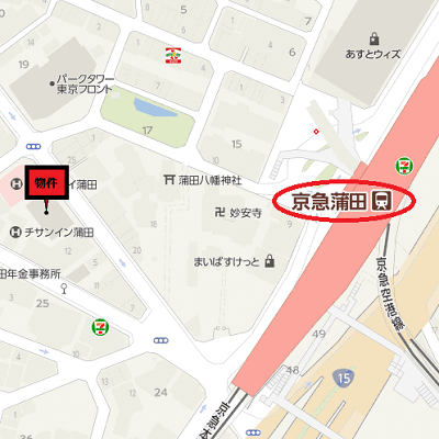 マンスリーリブマックス京急蒲田スクエアタワー『駅徒歩3分』■『禁煙ルーム』【浴室乾燥付】≪スタンダードシリーズ≫の物件地図