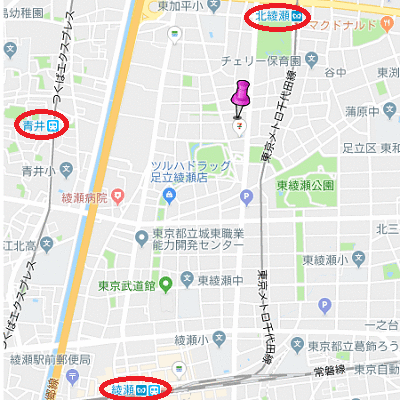 マンスリーリブマックス北綾瀬SOUTHクレヴィスタ■『禁煙ルーム』【Wi-Fi無制限・独立洗面・浴室乾燥付】≪エクセレントシリーズ≫の物件地図