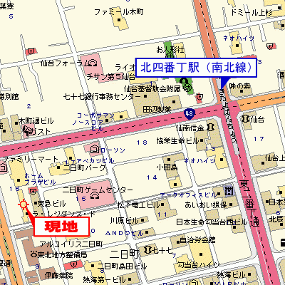 グッドステイ仙台・北四番丁WEST■『禁煙ルーム・1K・22平米・1名入居限定』【ライト】の物件地図