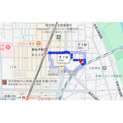 東都マンスリー ジュネスミュー 【WiFi無料！新丸子駅徒歩5分！】の物件地図