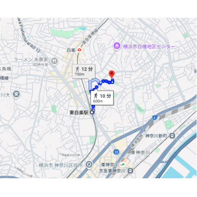 東都マンスリー　ガーデン東白楽の物件地図