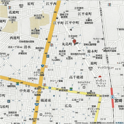 宮崎北警察署まで徒歩3分　WIFI無料！　♦RAKUDA宮崎駅通２♦の物件地図