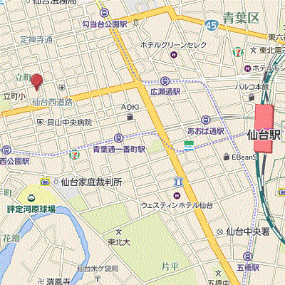 グッドステイ仙台広瀬通WEST■『禁煙ルーム・31平米・1名入居限定・独立洗面』【ベーシック】の物件地図
