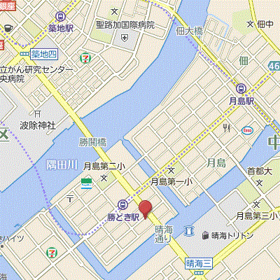 グッドステイ勝どきメゾン☆『禁煙ルーム・25平米・駅3分・1名入居限定・独立洗面』【ベーシック】の物件地図