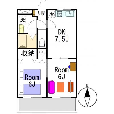 【高崎エリア限定！衝撃プライス！】グランマンスリー高崎緑町R104【広々2DK！2名入居可！】【Wi-Fi無料】の物件地図