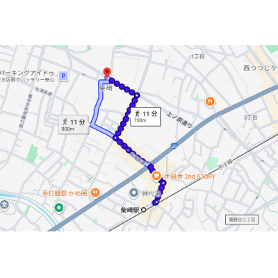東都マンスリーサニーハイツA【WiFi無料！柴崎駅徒歩8分！】の物件地図