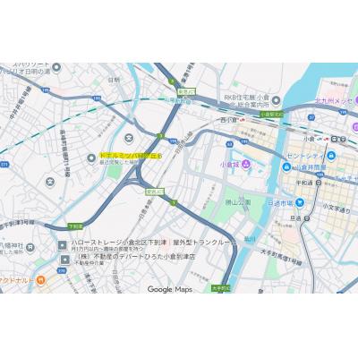 ドエルミツバ緑ヶ丘B棟　北九州市小倉北区板櫃町（インターネット無料、キッチン用品などの備品設置）の物件詳細の物件地図