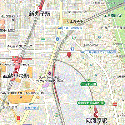 マンスリーリブマックス武蔵小杉ヴェルステージ■『禁煙ルーム・24平米』【独立洗面・浴室乾燥付】≪エクセレントシリーズ≫の物件地図