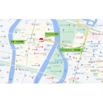 ライトシティ佐伯　７F（コンビニ、電停徒歩１分・エレベーター・周辺飲食店多数）の物件地図