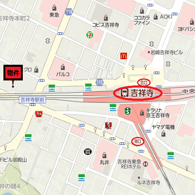 マンスリーリブマックス吉祥寺ステーションフロント■『禁煙ルーム・駅3分』≪スマートシリーズ≫の物件地図