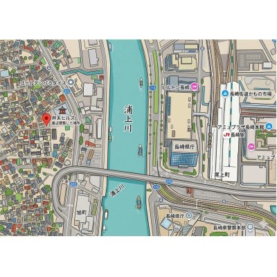 ★stay＠弁天　204号室★長崎駅そば★駐車場利用頂けます★の物件地図