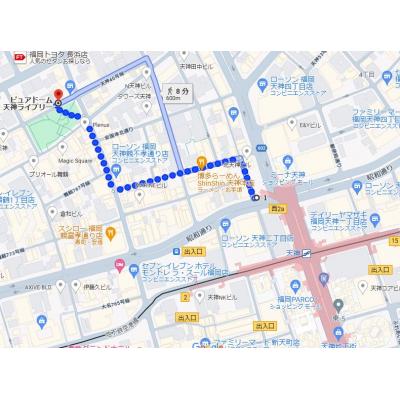 （契約１か月以上のみ）ピュアドーム天神ライブリー　Cの物件地図