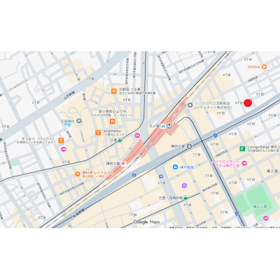 トラスト三宮7【2ベッド・1DK◆三ノ宮駅近♪】 の物件地図