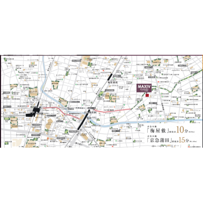 マンスリーステージ梅屋敷の物件地図