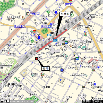 グッドステイ総武線平井ステーションフロント■『禁煙ルーム・25平米・駅4分・独立洗面・浴室乾燥付』【ハイクラス】の物件地図