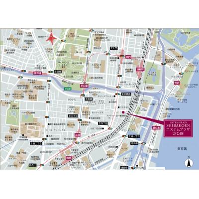 【芝公園・浜松町・日の出・大門】◇EP芝公園　１Ｋ◇【分譲タイプ・ペット相談相談可・NET無料・独立洗面台・２口ガスコンロ・浴室暖房乾燥機・温水洗浄便座】の物件地図