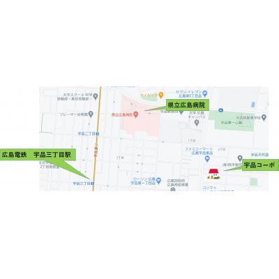 宇品コーポ206（インターネット無料・内装リフォーム済・ＴＶモニターホン）の物件地図