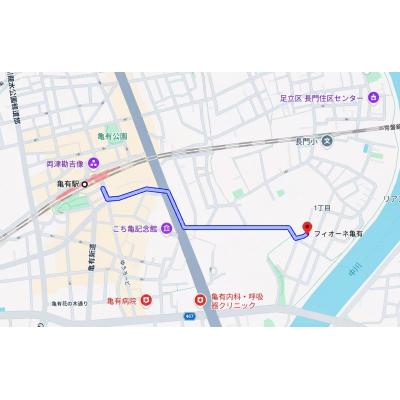 新築マンション！亀有駅徒歩圏内。アリオ亀有徒歩２分！・飲食店・商業施設が充実し、通勤通学にも便利な住みやすい住宅エリアです。の物件地図