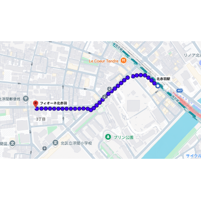 新築マンション！！駅徒歩6分・赤羽/池袋/新宿/渋谷へ直接アクセス可能！ネット無料・オートロック・浴室乾燥機付・独立洗面台・禁煙・家具家電完備　A タイプの物件地図