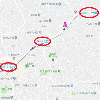 マンスリーリブマックス小田急線百合ヶ丘■『禁煙ルーム』【独立洗面・浴室乾燥付】≪エクセレントシリーズ≫の物件地図