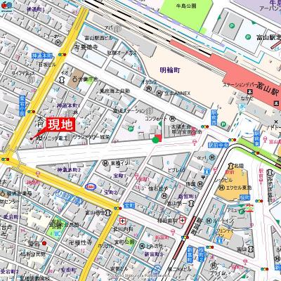 アパマートマンスリー富山駅西 Wi-Fi無料 神通本町 2DK (be)の物件地図