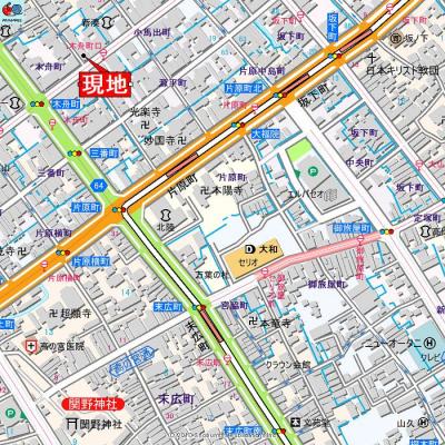 アパマートマンスリー高岡駅北 木舟町 1K (dh)の物件地図