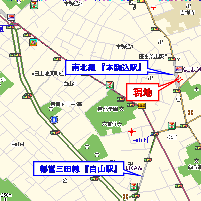 グッドステイ本駒込駅前ステージ■『禁煙ルーム・24平米・駅1分・セパレート』【ベーシック】の物件地図