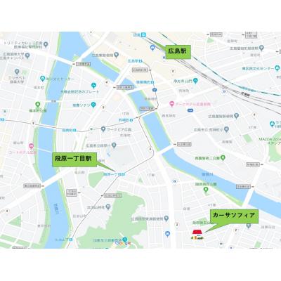 カーサソフィア301（人気の段原エリア・バストイレ別・角部屋）の物件地図