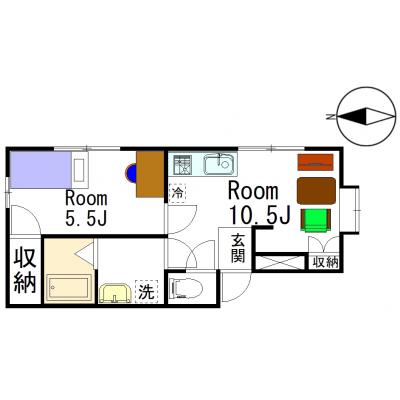 🍀グランマンスリー🍀 太田浜町Ⅲ 2F☑️広々1LDK🌈2名入居可👫◎バス🛁トイレ別✨太田駅🚉まで徒歩🚶‍♂️7分🎵の物件地図