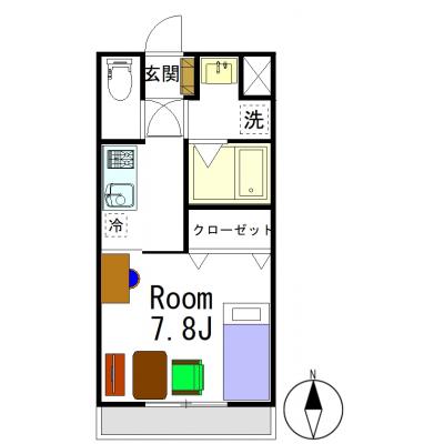 🍀グランマンスリー🍀佐野高萩ⅢR302📍佐野プレミアムアウトレットまで車で９分✨風呂・トイレ別🛁🚽の物件地図