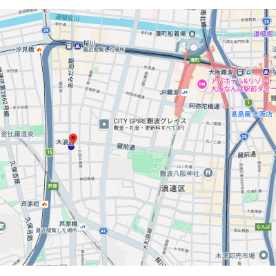 マンスリー大阪難波桜川の物件地図