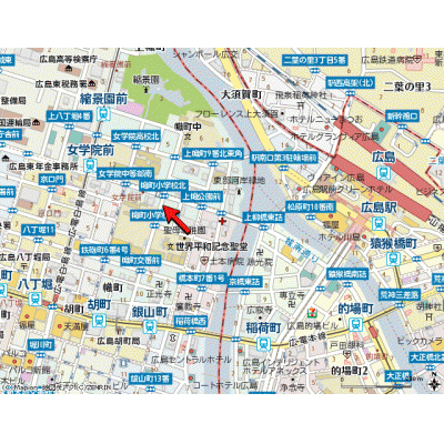 エールマンスリー幟町　壱番館（9-4）　【★無料WI-FI標準装備（無制限）★、28㎡、角部屋、セミダブル、３２型TV、宅配ＢＯＸ】の物件地図