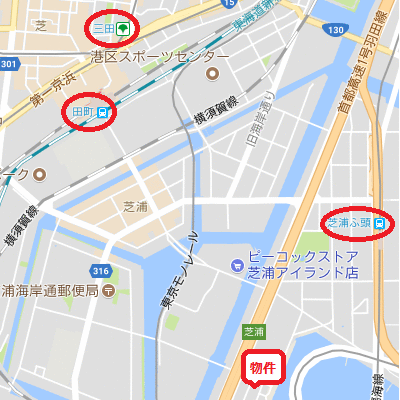 グッドステイ田町芝浦シーフォレシティ◆△『禁煙ルーム・21平米・1K・独立洗面・浴室乾燥機能付』【ベーシック】の物件地図
