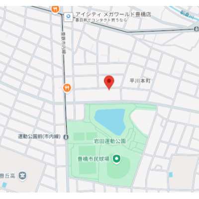 🚉豊橋鉄道東田本線「運動公園前駅」徒歩6分✨駐車場あり🚗お買い物の環境も抜群🌟の物件地図