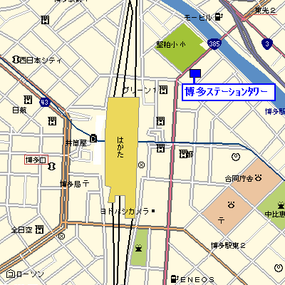 マンスリーリブマックス博多ステーションタワー□『1LDK』【駅3分・NET対応】≪エクセレントシリーズ≫の物件地図