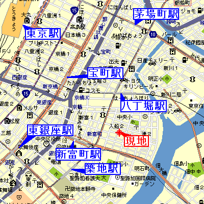 マンスリーリブマックス銀座新富町駅前■『1LDK・43平米』【独立洗面・浴室乾燥・洗浄便座】≪エクセレントシリーズ≫の物件地図