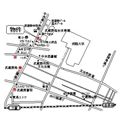 リベストマンスリー三鷹１０【ネット無料ＷＩＦＩ・ＢＴ別】の物件地図
