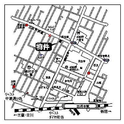 リベストマンスリー吉祥寺１１【分譲・オートロック・無料ＷＩＦＩ】の物件地図