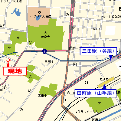 マンスリーリブマックス慶大前□【独立洗面】≪エクセレントシリーズ≫の物件地図