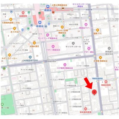 ｅすまいＹーＫハイツ新越谷(無料Wi-Fi・禁煙)★１ＤＫのお部屋で２名様入居も可能です★の物件地図