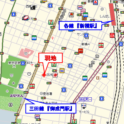 マンスリーリブマックス新橋御成門東京タワーフロント▲【駅3分・浴室乾燥・洗浄便座・2口ガス】≪スタンダードシリーズ≫の物件地図