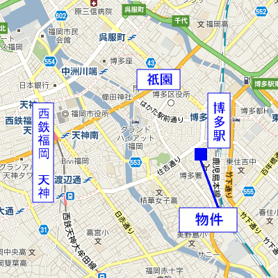 マンスリーリブマックス博多マキシマイズ◇【NET対応・駅近】≪スタンダードシリーズ≫の物件地図