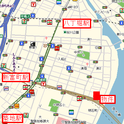 マンスリーリブマックス聖路加国際病院イースト※【浴室乾燥付】≪スタンダードシリーズ≫の物件地図