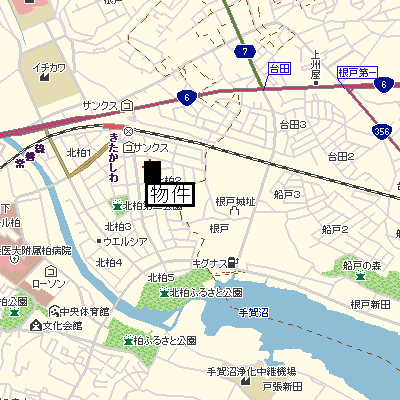 マンスリーリブマックス常磐線北柏ステーションフロント△【駅３分・IHコンロ】≪スマートシリーズ≫の物件地図