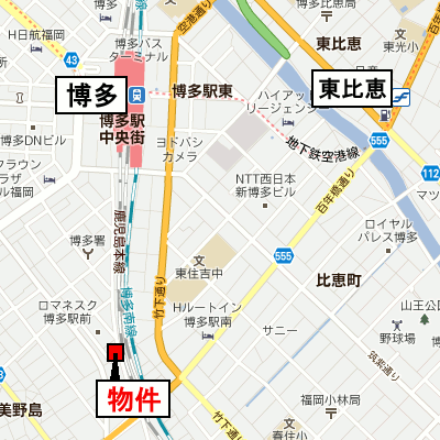 マンスリーリブマックス博多駅南■【NET対応】≪スタンダードシリーズ≫の物件地図