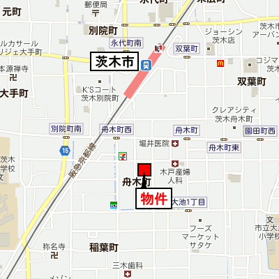 マンスリーリブマックス阪急茨木駅前■【駅3分・NET対応】≪スタンダードシリーズ≫の物件地図