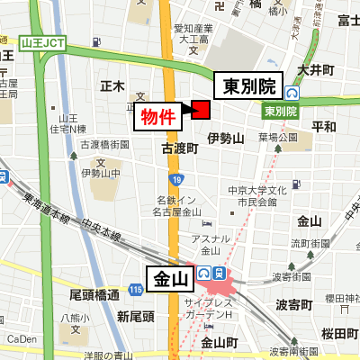 マンスリーリブマックス名古屋金山インテルノ★【NET対応】≪エクセレントシリーズ≫の物件地図