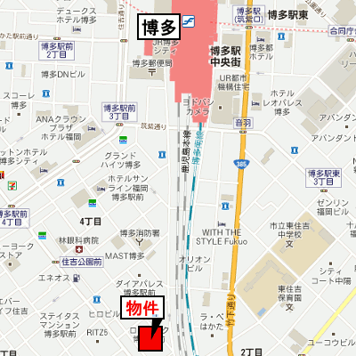 マンスリーリブマックス博多駅前ロマネスク■【NET対応】≪スマートシリーズ≫の物件地図
