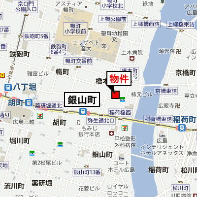 マンスリーリブマックス広島八丁堀東■【駅2分・NET対応】≪スマートシリーズ≫の物件地図